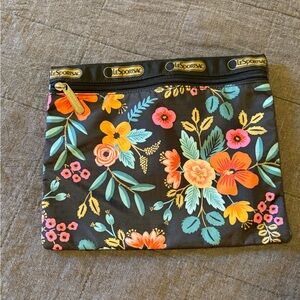 EUC LeSportsac x Rifle Paper Co Floral Print Cosmetics Bag